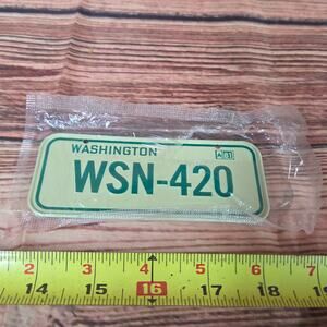 Vintage 1980s mini bicycle license plate Washington sealed